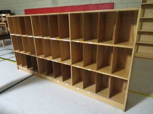 lot 47 image: Solid 36 cubby wooden shelf