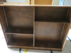 lot 51 image: Double sided wooden shelf