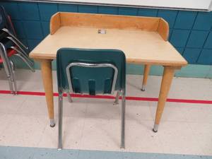 lot 81 image: Very solid childrens homework desk w chair