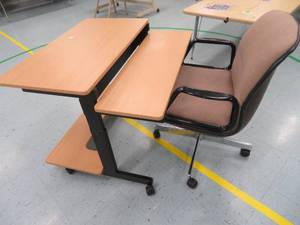 lot 95 image: Comfortable chair with work desk