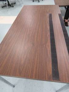 lot 102 image: Sturdy metal based table.