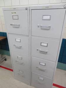 lot 113 image: 2, four door filing cabinets