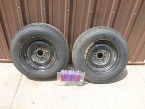 Qty of 2 trailer tires. B78-13 4 hole. Used condition but still has good tread. As shown.
