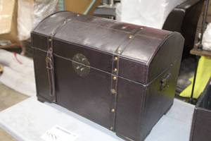 lot 988 image: Leather Trunk