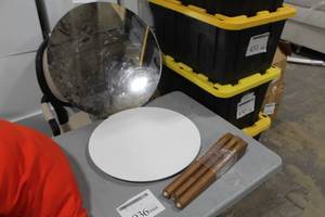 lot 1036 image: Side Table with Silver