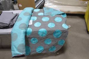 lot 1067 image: Fabric Grey with Aquamarine Spots