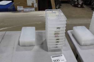 lot 900 image: Lot of (10) Plastic Storage Bins  - Lids