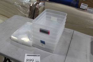 lot 899 image: Lot of (5) Plastic Storage Bins  - Lids