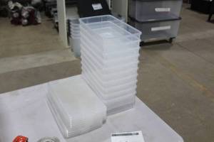 lot 896 image: Lot of (10) Plastic Storage Bins  - Lids