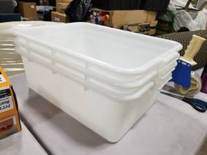 lot 902 image: Lot of (3) Plastic Storage Tubs