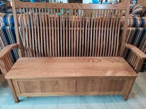 Oak Storage Bench