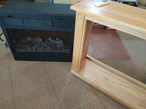 Amish Craftsman Fireplace Frame with Insert
