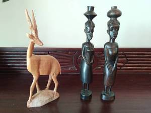 Three Wood Statues