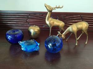 Collection of Brass and Glass Figurines