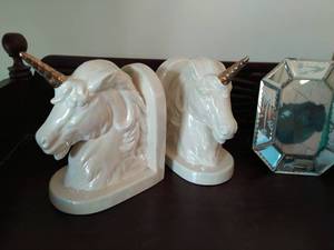 Collection of Frames and Unicorn Bookends
