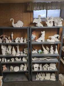 Collection Of Pottery Figurines And Dcor