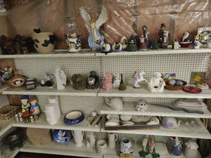 Collection Of Pottery Figurines And Dcor