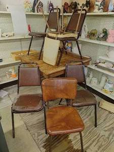Old Table and Six Chairs