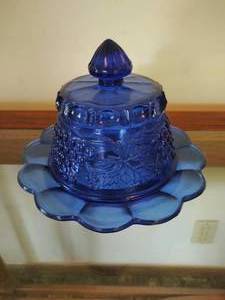 Cobalt blue covered dish