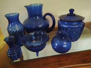 Cobalt blue collection of dcor