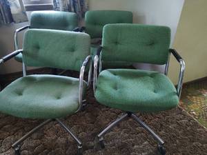 Green rolling chairs