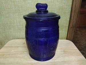 Cobalt blue Mr. peanut jar