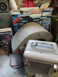 Space Heater, Fan, and Dartboard