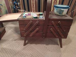Sewing Caddy with Contents