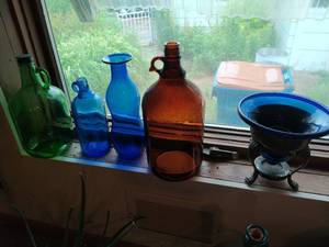 Collection of Colored Glass Vessels