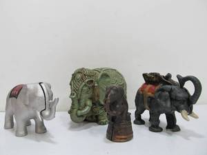 lot 56 image: Lot of 4 Elephant Banks 