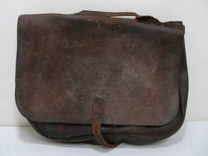 lot 65 image: Orig Antique Embossed Leather US MAIL Delivery Satchel