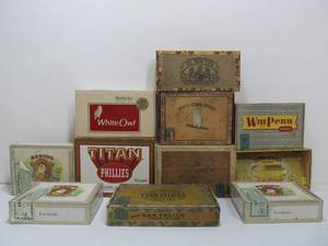 lot 103 image: Lot of Vintage Cigar Boxes