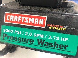 lot 311 image: Craftsman Quick Start 2000 PSI Pressure Washer