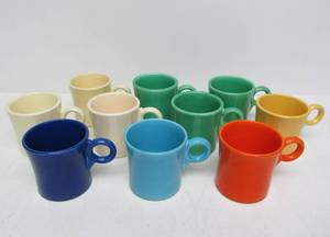lot 164 image: Lot of 10 FIESTA Ware Coffee Mugs
