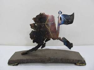 lot 185 image: Very Cool Heavy Carved & Inlaid ALASKAN Pipeline Display