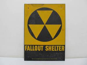 lot 255 image: Orig Vintage Fallout Shelter Tin Sign