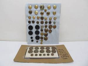 lot 226 image: Nice Collection of Vintage US Military Uniform Buttons on Display Cards