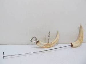lot 233 image: Walrus Tusk CorkscrewBottle Opener & Tool