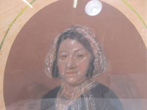 lot 336 image: Framed Antique Hand Colored Portrait