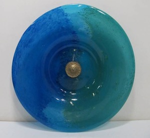 lot 316 image: Large Thick BlueGreen Art Glass Platter