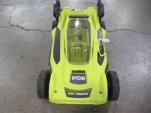 Ryobi 20 in. 40-Volt Brushless Lithium-Ion Cordless Battery Walk Behind Push Lawn Mower RY401011BTLVNM