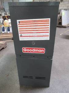 Goodman GDS80603AX Gas Furnace, Single-Stage BurnerMulti-Speed Blower, Downflow Low NOx 80% AFUE - 60,000 BTU, GDS80603AX - Dent Bottom RH Back Corner of Casing. .