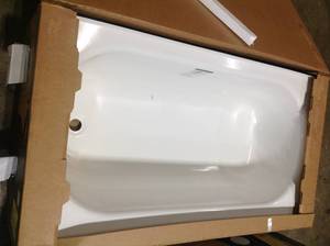 Lot of 2 Kona 54 in. Left Drain Rectangular Alcove Soaking Bathtub in White by Bootz Industries (see all pictures)