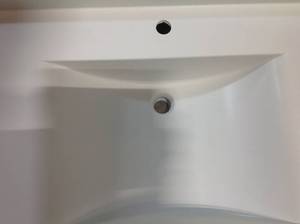 Contour 43 in. W x 22 in. D Solid Surface Vanity Top with Sink in White by Swan (SEE ALL PICTURES)