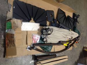 Hampton Bay 11 ft Offset Umbrella With Solar LED Lights (missing parts) review pictures carefully