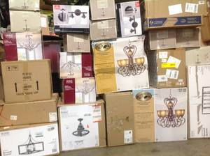 PALLET OF ASSORTED LIGHTING VARIOUS SIZES. SEE PICTURES