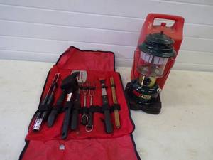 lot 55 image: Coleman Gas Lantern and Grill Tools