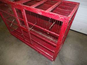 lot 93 image: Vintage Red Bird Cage