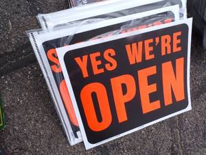 lot 102 image: Yes Were OPEN  Sign and Sorry Were CLOSED Signs and Records