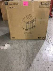 Elise 36 in. W Bath Vanity in Espresso with Marble Vanity Top in White with Square Basin (good condition) see all pictures